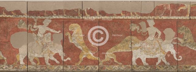 Wall painting from the Red Hall of the Palace in Varakhsha. Fragment.