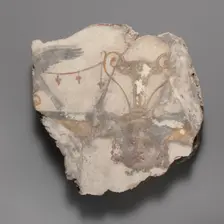Wall painting fragment with Gorgon mask, ca. A.D. 14-68. Creator: Unknown