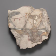 Wall painting fragment with Gorgon mask, ca. A.D. 14-68. Creator: Unknown