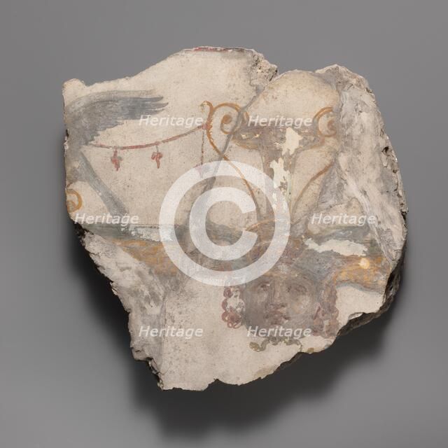 Wall painting fragment with Gorgon mask, ca. A.D. 14-68. Creator: Unknown.