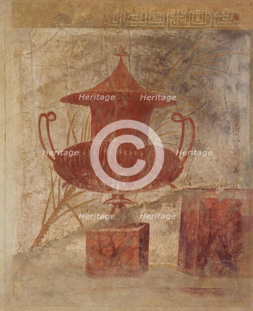 Wall painting fragment from the peristyle of the Villa of P. Fannius Synistor..., ca. 50-40 B.C. Creator: Unknown.