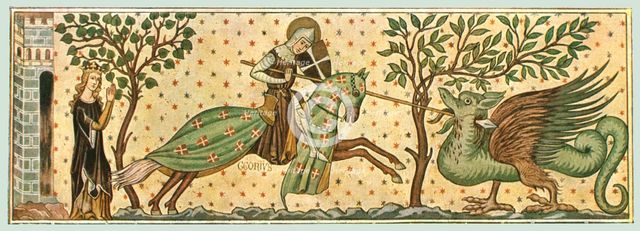 Wall painting in the Church of St Gieri, Rhazuns, Grisons, Switzerland, (1928). Creator: Unknown.