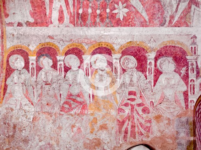 Wall painting in the chancel of St Mary's Church, Kempley, Gloucestershire, c2010. Artist: Peter Williams.