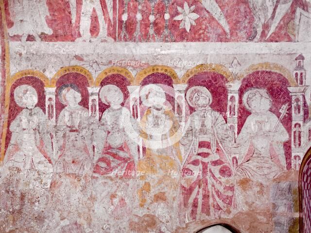 Wall painting in the chancel of St Mary's Church, Kempley, Gloucestershire, c2010. Artist: Peter Williams.