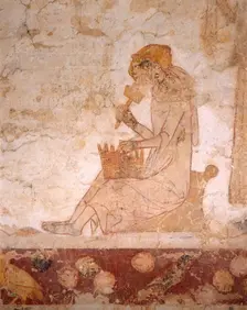 Wall painting, Longthorpe Tower, Thorpe Road, Peterborough, Cambridgeshire, c2010