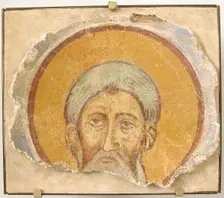 Wall Painting of a Male Saint, Byzantine, 12th century, modern restoration. Creator: Unknown