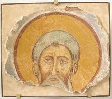 Wall Painting of a Male Saint, Byzantine, 12th century, modern restoration. Creator: Unknown