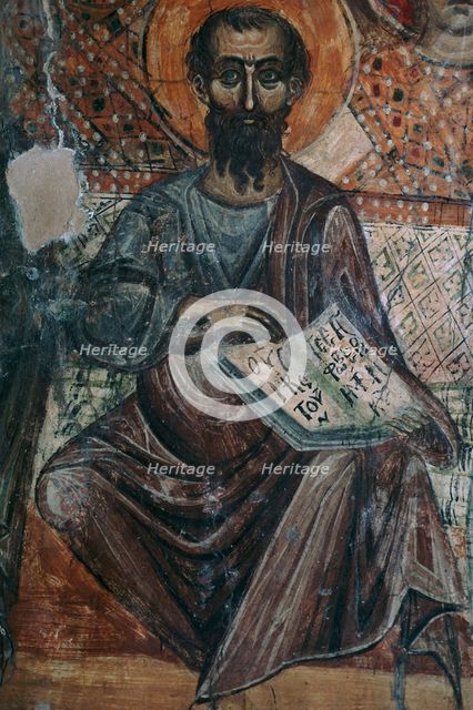 Wall painting of a Saint in heaven, 13th century. Artist: Unknown