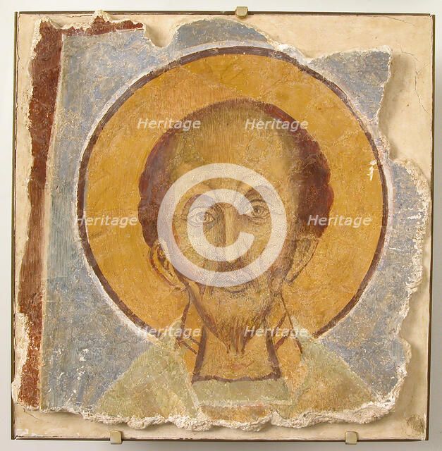 Wall Painting of Male Saint, Byzantine, 12th century, modern restoration. Creator: Unknown.