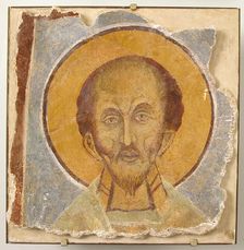 Wall Painting of Male Saint, Byzantine, 12th century, modern restoration. Creator: Unknown
