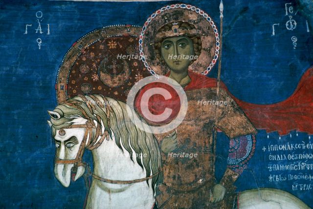 Wall painting of St George, 14th century. Artist: Unknown
