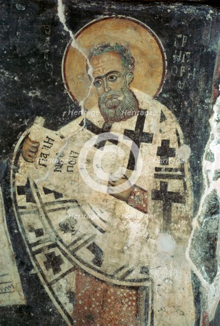 Wall painting of St Gregory, 13th century. Artist: Unknown