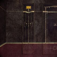 Wall painting on black ground: Egyptianizing scene and pair of swans..., 1st century B.C. Creator: Unknown