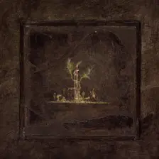 Wall painting on black ground: landscape, from the imperial villa..., 1st century B.C. Creator: Unknown