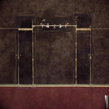 Wall painting on black ground: supports with entrablature, from the imperial villa..., 1st cent B.C. Creator: Unknown