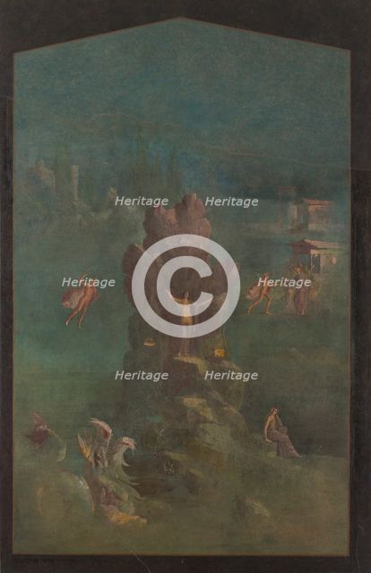 Wall painting: Perseus and Andromeda in landscape, from the imperial villa..., 1st century B.C. Creator: Unknown.