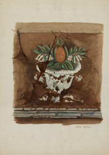 Wall Painting, Pineapple, c. 1940. Creator: Ruth Buker