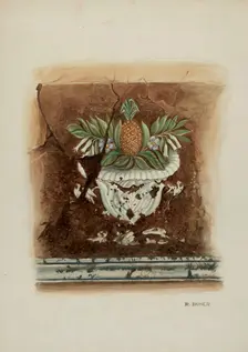 Wall Painting, Pineapple Motif, 1937. Creator: Ruth Buker