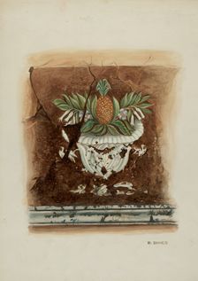 Wall Painting, Pineapple Motif, 1937. Creator: Ruth Buker