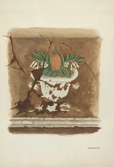 Wall Painting - Pineapple Motif, c. 1937. Creator: W. J. Goodacre