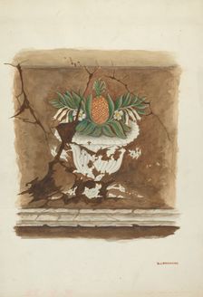 Wall Painting - Pineapple Motif, c. 1937. Creator: W. J. Goodacre