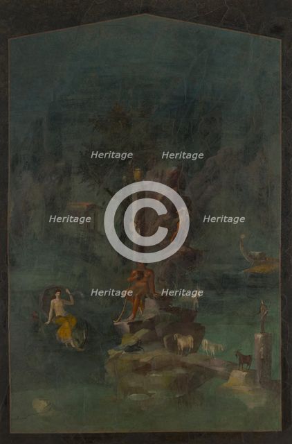 Wall painting: Polyphemus and Galatea in a landscape, from the imperial villa..., 1st century B.C. Creator: Unknown.