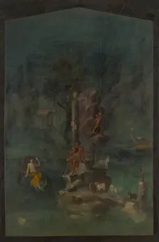Wall painting: Polyphemus and Galatea in a landscape, from the imperial villa..., 1st century B.C. Creator: Unknown