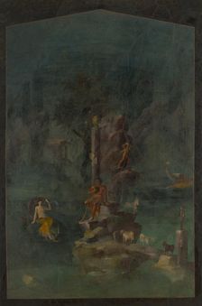 Wall painting: Polyphemus and Galatea in a landscape, from the imperial villa..., 1st century B.C. Creator: Unknown