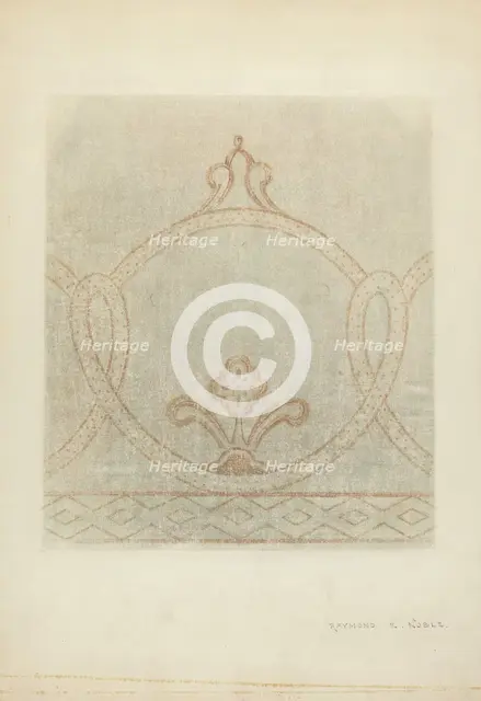 Wall Painting (Restoration Drawing), c. 1940. Creator: Raymond E. Noble.