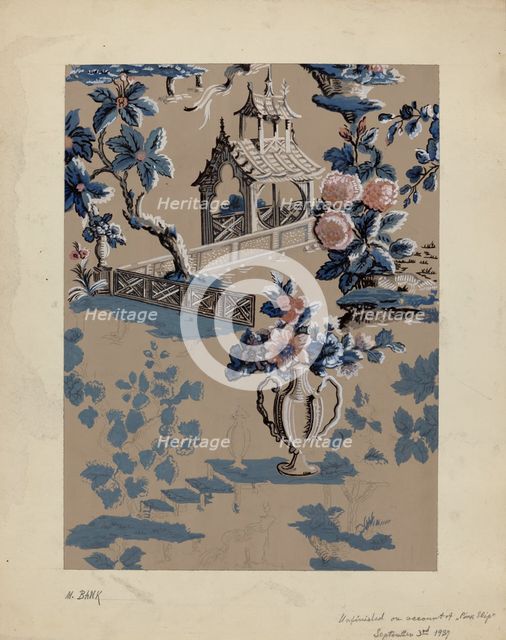 Wall Paper, 1934. Creator: Moses Bank.