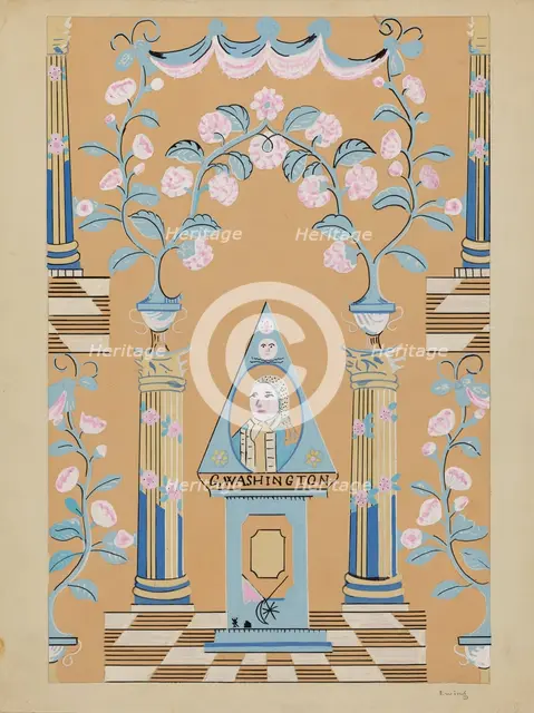 Wall Paper and Border, c. 1936. Creator: Burton Ewing.
