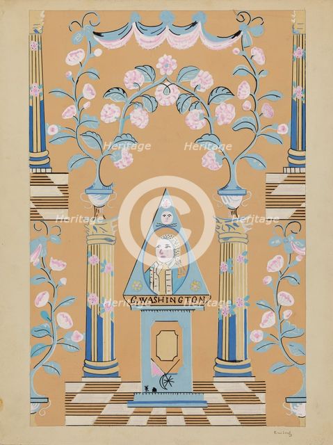 Wall Paper and Border, c. 1936. Creator: Burton Ewing.