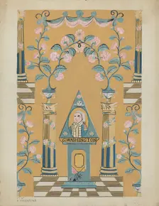Wall Paper and Border, c. 1936. Creator: Elizabeth Valentine