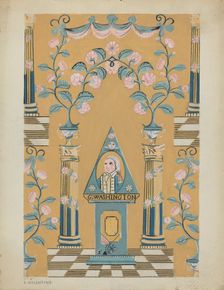 Wall Paper and Border, c. 1936. Creator: Elizabeth Valentine