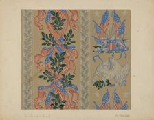 Wall Paper and Border, c. 1937. Creator: Sidney Liswood