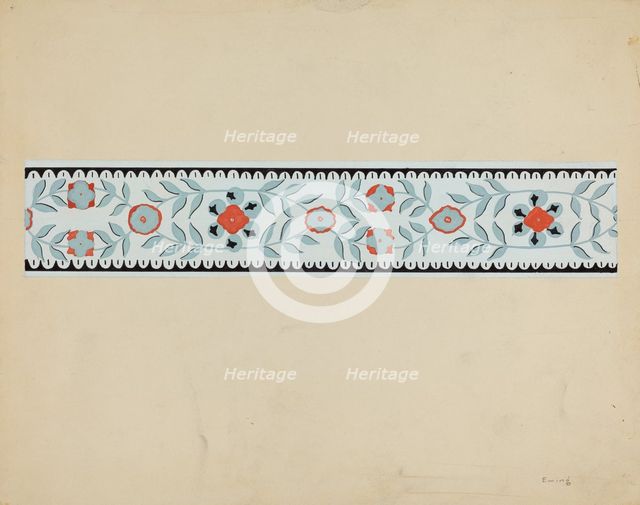 Wall Paper Border, 1935/1942. Creator: Burton Ewing.