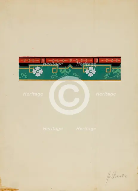 Wall Paper Border, c. 1936. Creator: Alfonso Umana.