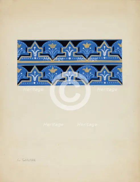 Wall Paper Border, c. 1937. Creator: Charles Garjian.