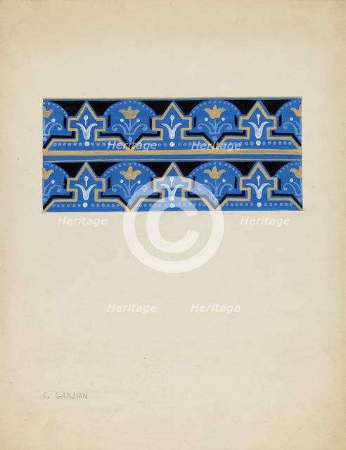 Wall Paper Border, c. 1937. Creator: Charles Garjian.