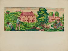 Wall Paper Border Design, c. 1937. Creator: Frances Lichten