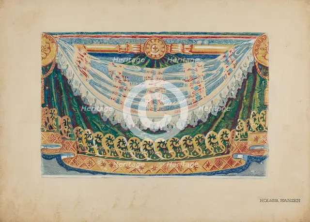 Wall Paper Border Design, c. 1939. Creator: Holger Hansen.