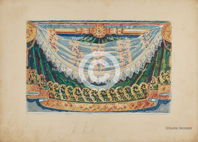 Wall Paper Border Design, c. 1939. Creator: Holger Hansen.