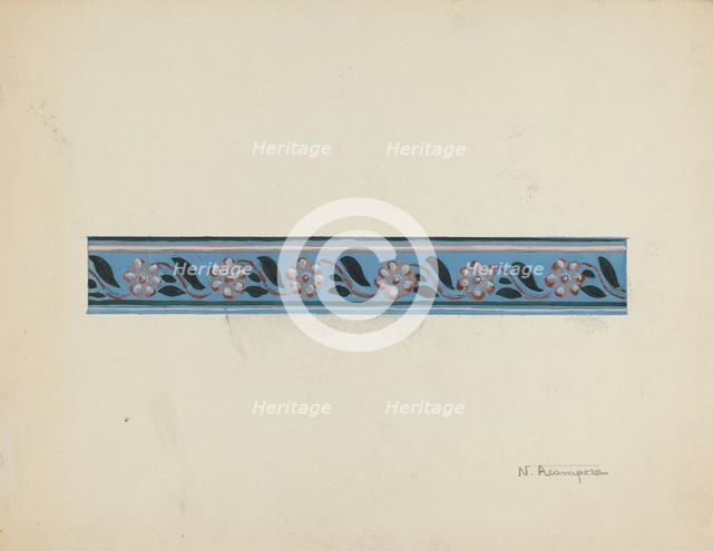 Wall Paper Border on Bandbox Lid, c. 1936. Creator: Nicholas Acampora.