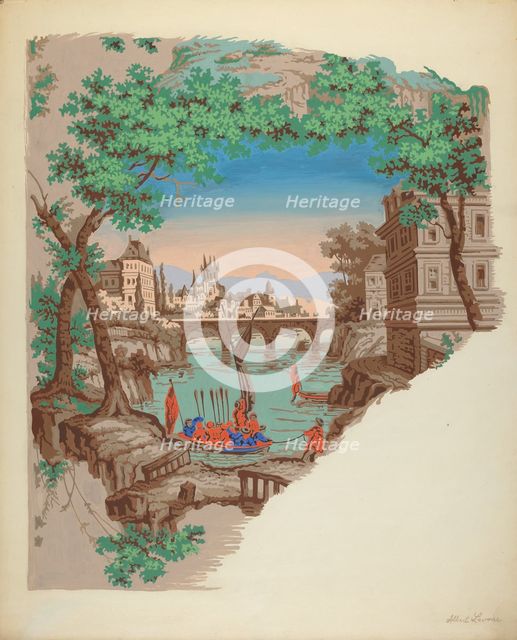 Wall Paper, c. 1936. Creator: Albert J. Levone.
