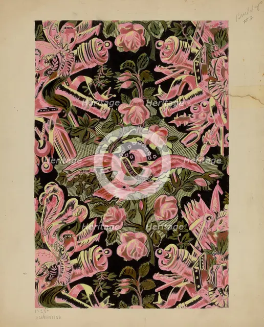 Wall Paper, c. 1937. Creator: Elizabeth Valentine.