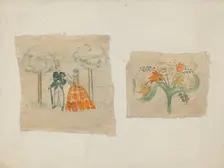 Wall Paper Sample, c. 1940. Creator: Betty Jacob