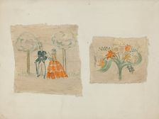 Wall Paper Sample, c. 1940. Creator: Betty Jacob