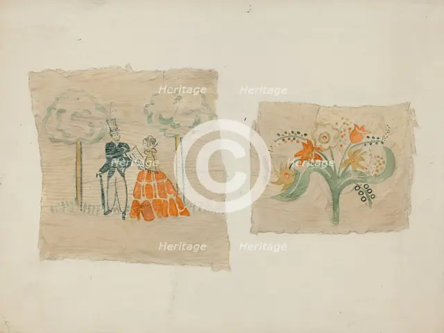 Wall Paper Sample, c. 1940. Creator: Betty Jacob.