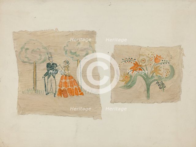 Wall Paper Sample, c. 1940. Creator: Betty Jacob.