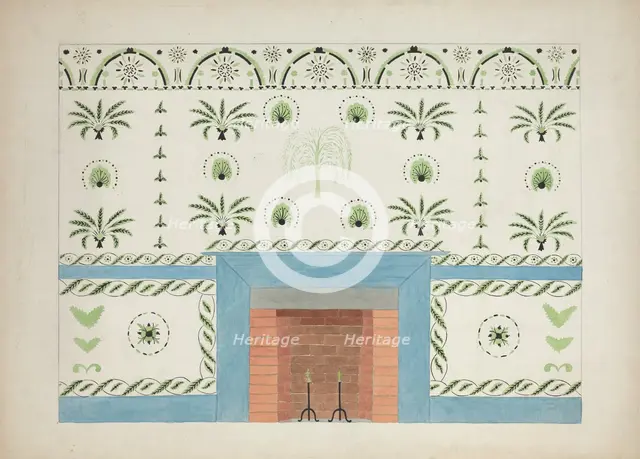 Wall Stencil (copy), c. 1936. Creator: Ray Holden.